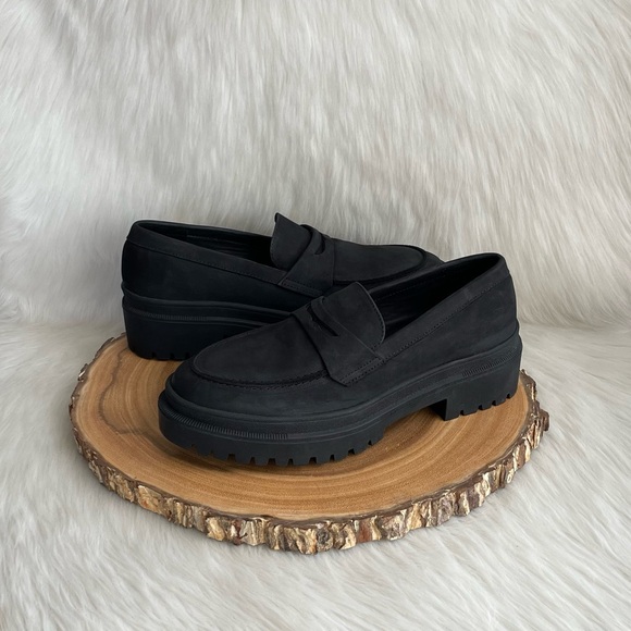 LIKE NEW Portland Leather Patina Zoe chunky platform leather penny loafers - Picture 6 of 13